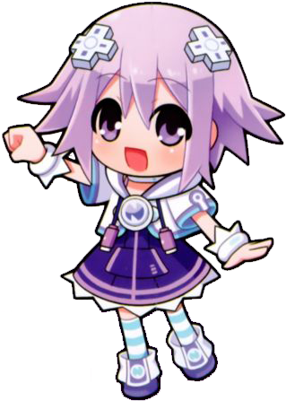 Hyperdimension Neptunia Chibi - Neptune From Hyperdimension Neptunia (377x490)