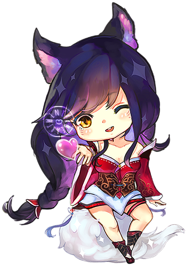 Chibi Ahri By Littlewinterheart - Chibi Ahri (382x528)