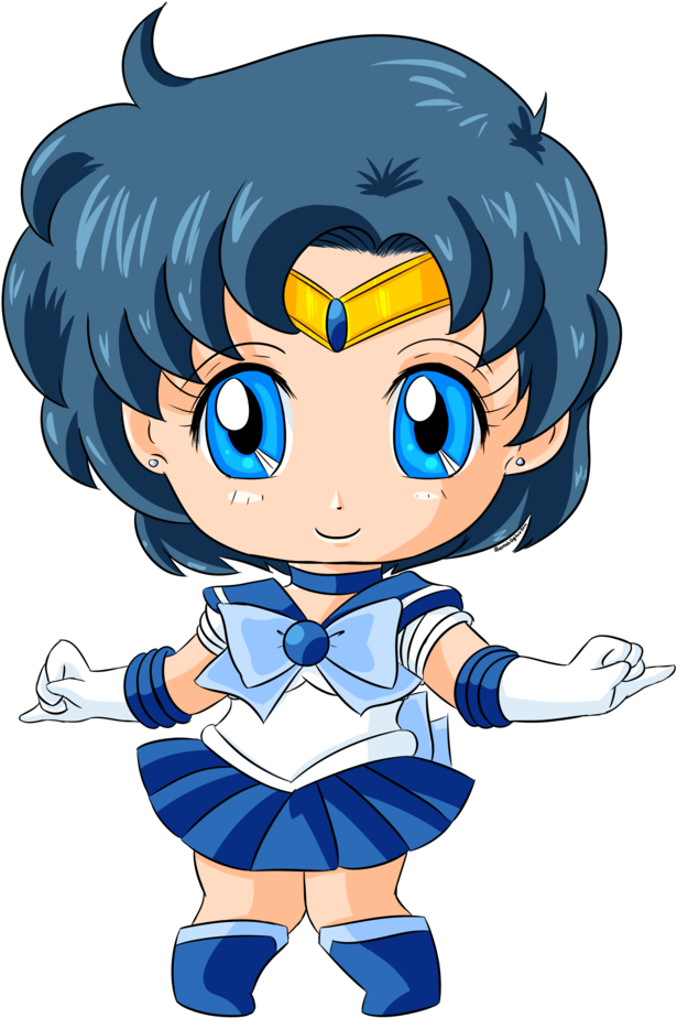 Chibi Sailor Mercury For Katie0513 By Florafox - Sailor Moon Mercury Chibi (800x1035)
