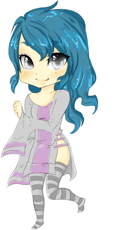 Random Chibi Girl By Lonehuntress On Clipart Library - Cartoon (600x923)