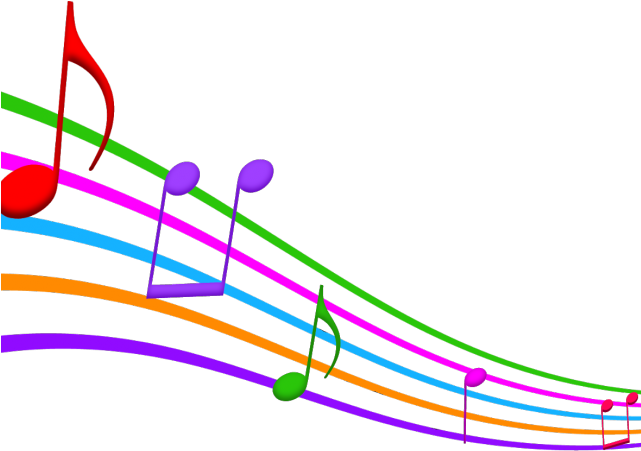 Musical Notes Clipart Mucic - Colourful Music Notes Png (640x480)