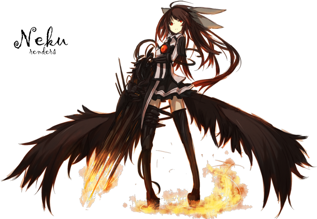 Anime Wolf Demon Girl With White Hair Download - Anime Black Wings (1024x736)