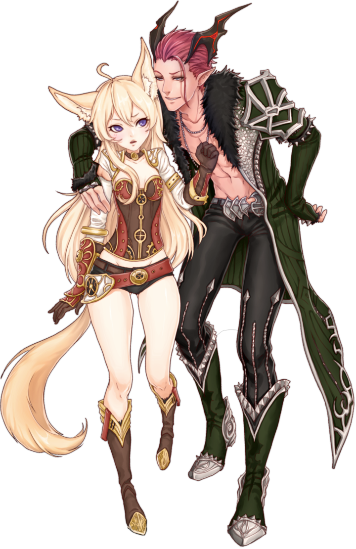 Ngw Commission By Nipuni On Deviantart - Anime Fox Boy And Girl (720x1110)