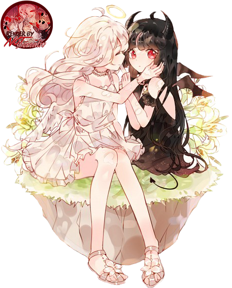 Angel And Demon Render By Notsocreativ - Anime Render Angel And Demon (549x600)