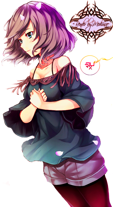 Anime Girl Wearing Shorts (429x785)