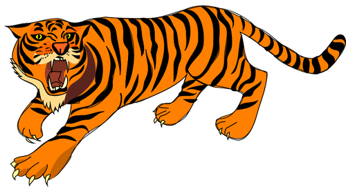 Jaguar Clipart Harimau - Tiger Clipart (500x271)