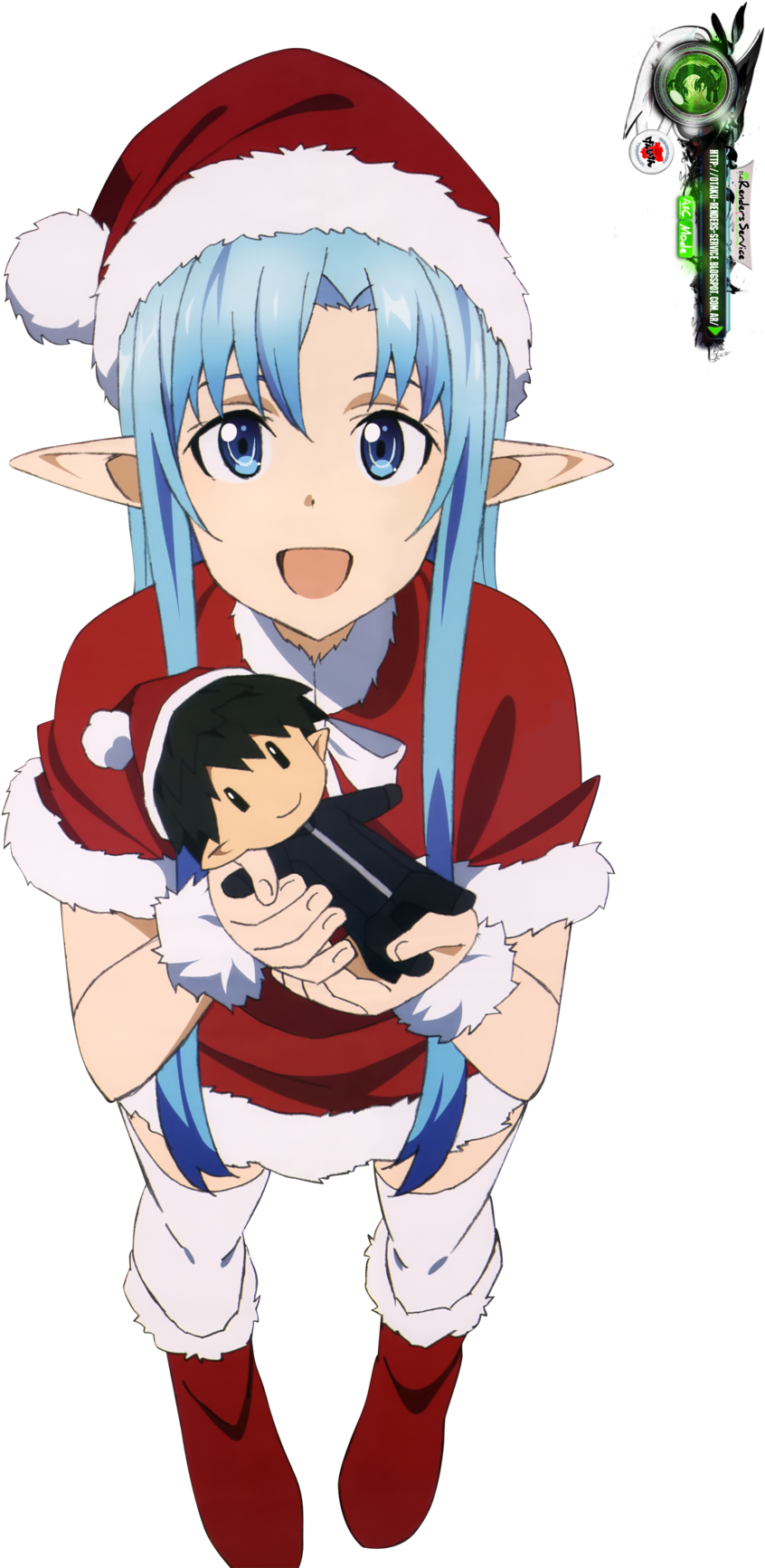 Asuna Clipart Kawaii - Asuna Christmas Png (1024x1732)