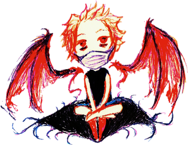 My Art My Oc Red Pupil Devil Wings Black Eye Light - Illustration (694x619)