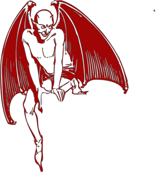 Demon Cliparts - Devil Sitting Png (540x594)
