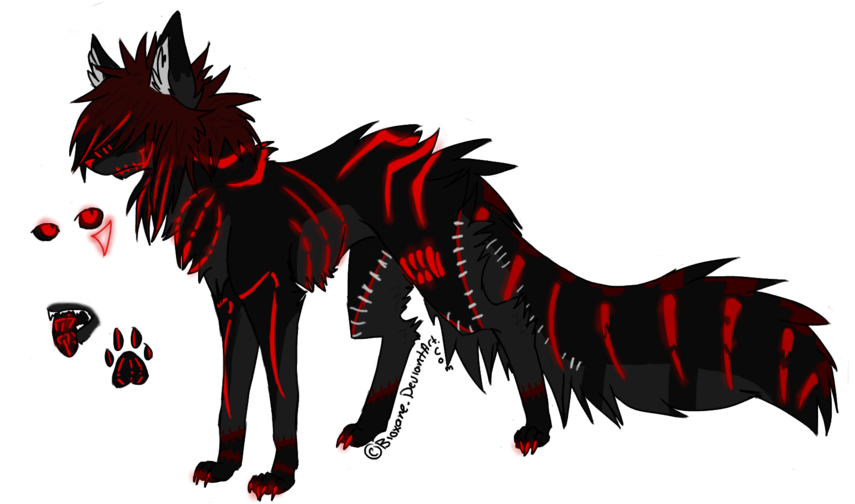 Black Demon Wolf Pup Download - Anime Wolf Transparent - (900x637 ...