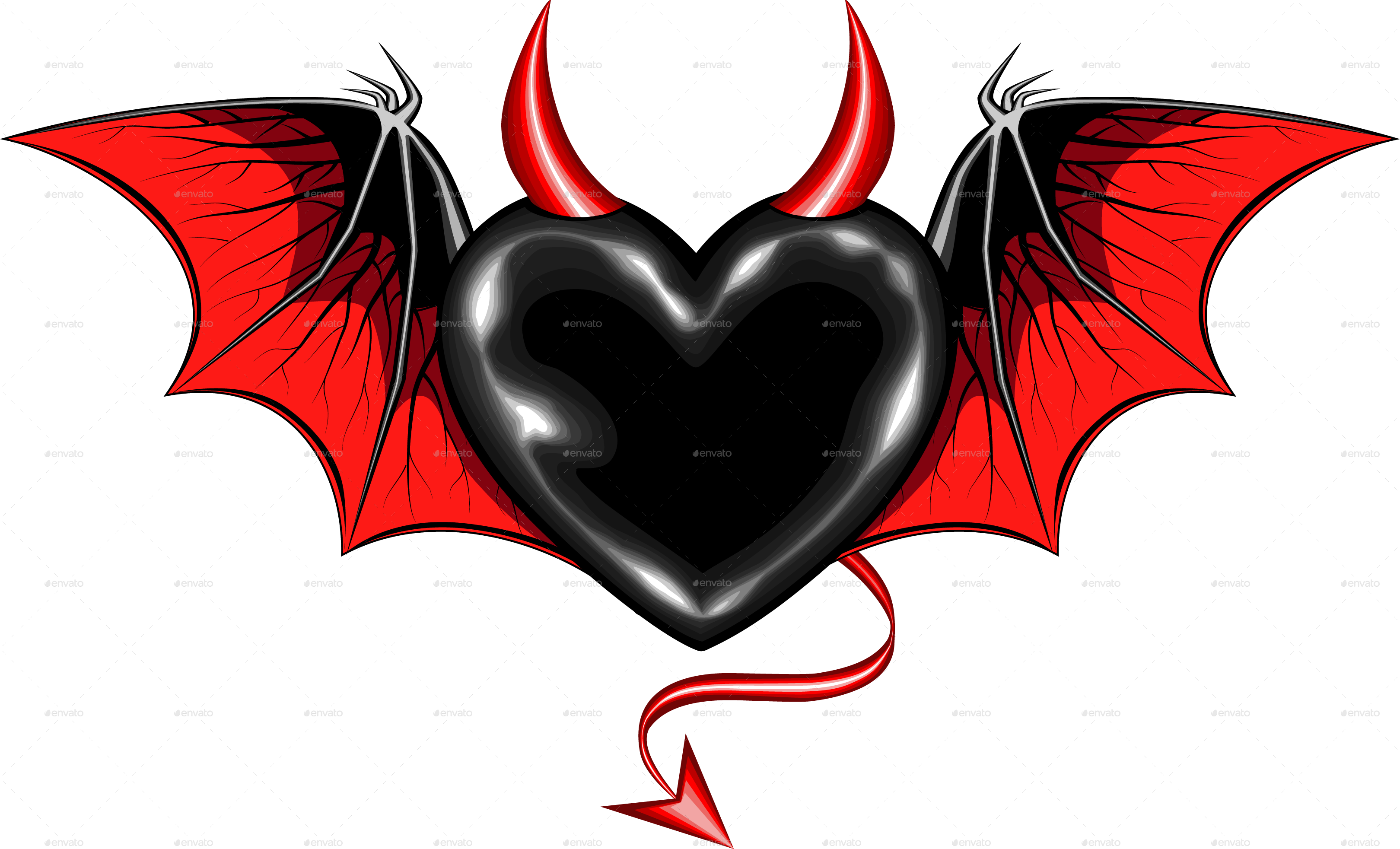 Сердце с крыльями демона. Сердце с рожками. Чёрное сердце с крыльями. Сердце с рожками и крыльями.