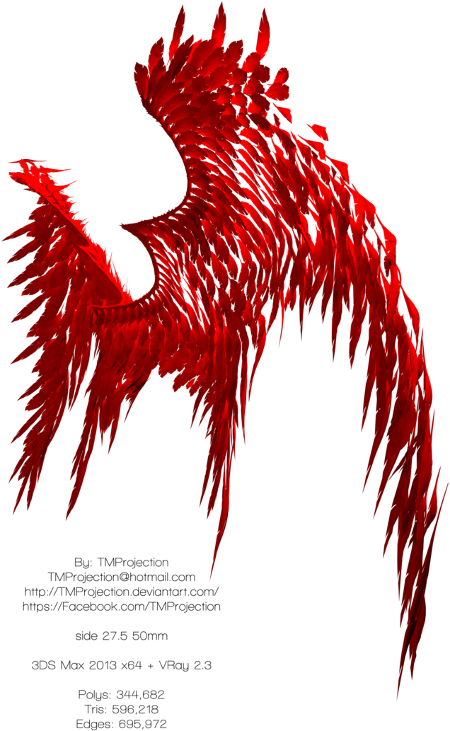 Angel/devil Wings Free Stock 8k Resolution 9 By Tmprojection - Devil Wings Png Free (727x1098)