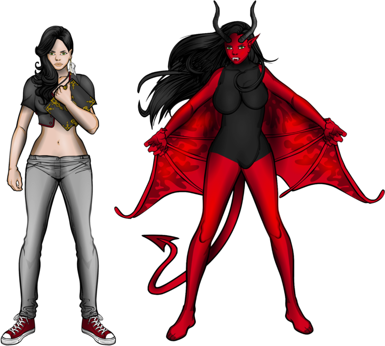 Demon Girl - Female Demon Png (900x741)