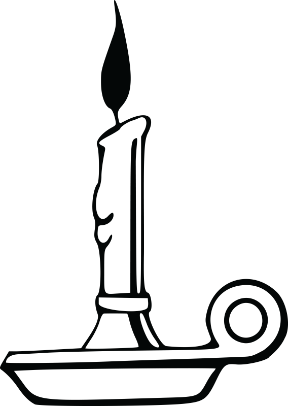 Pin Candle Burning Clipart - Candle Holder Clip Art (570x800)
