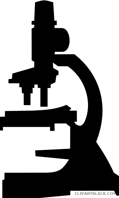 Microscope Silhouette Tools Free Black White Clipart - Microscope Clipart Gif (388x646)