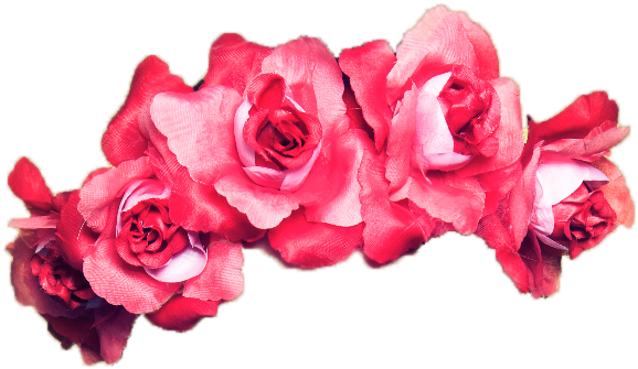 Transparent Red Flower Crown - Венки На Голову Для Фотошопа (628x407)