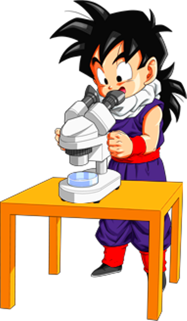 Gohan With A Microscope By Alexelz - Dragon Ball Cientificos Png (373x640)