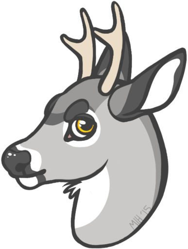 Mule Deer Bust By Cro-magna - Illustration (400x519)