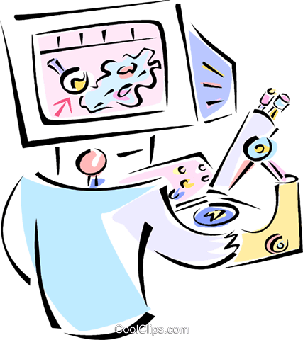 Researcher With Microscope Royalty Free Vector Clip - Researcher With Microscope Royalty Free Vector Clip (427x480)