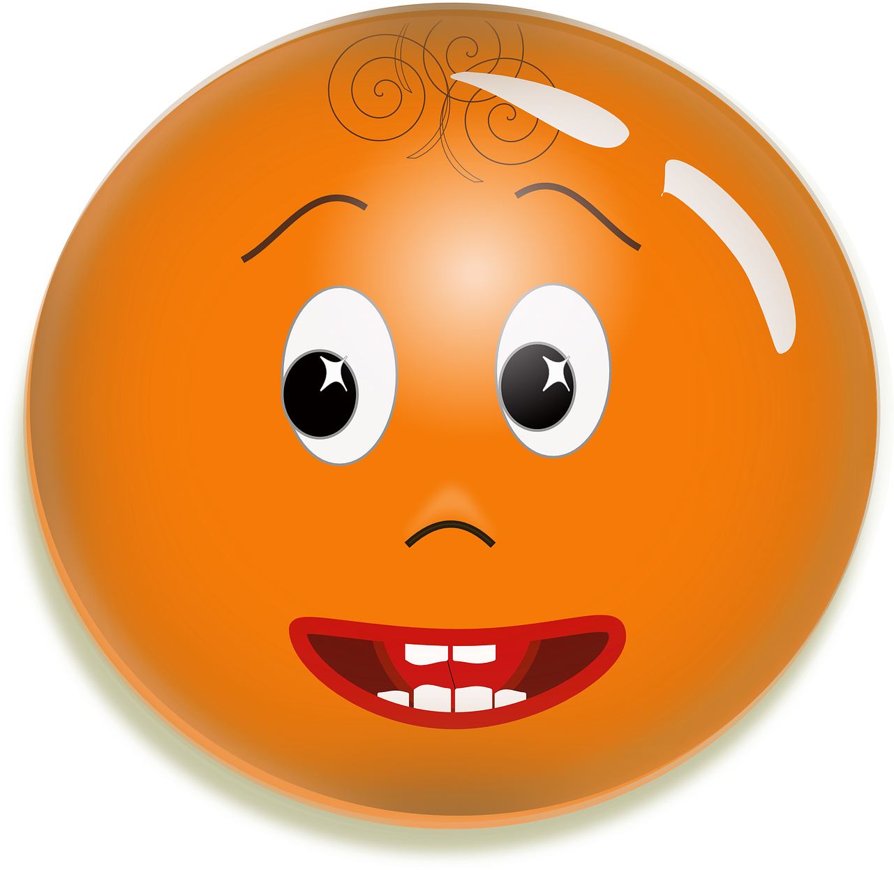 Smiley Funny Boy Child Face Png Image - Carita Naranja (1280x1253)
