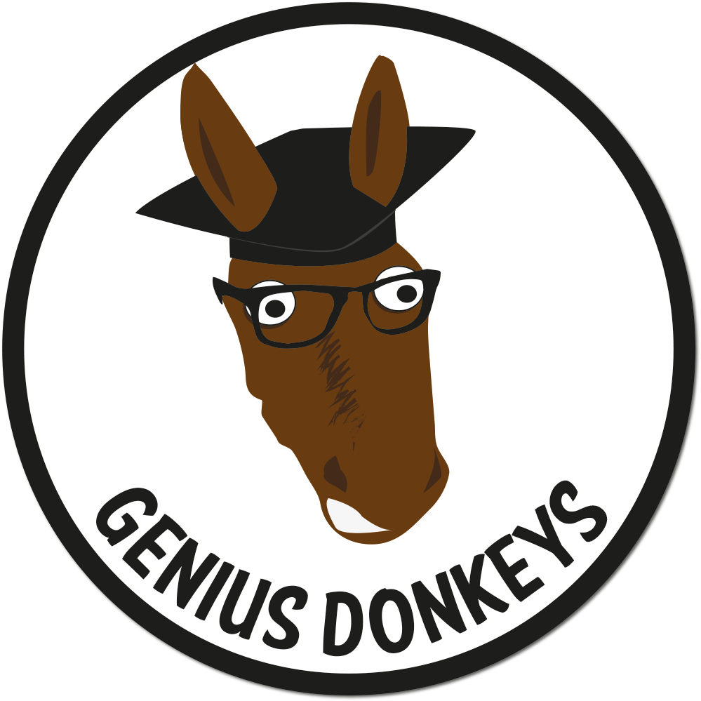 Logo Design By Mcslug Design For Genius Donkeys - Cartoon (1200x1000)