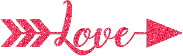 Glitter Sparkle Love Arrows Clipart - Calligraphy (650x242)