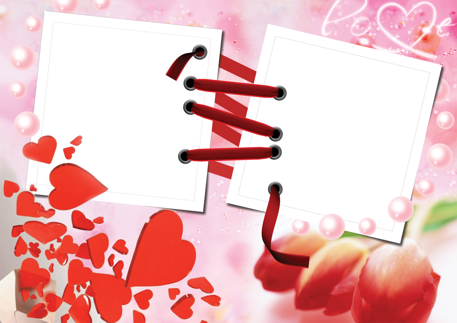 Love Frame Photoshop Background Png - Valentine Wishes To Friends And Family (1500x1060)