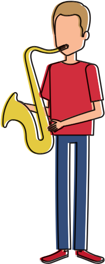 Man Playing Saxophone Character - Saxophone (550x550)