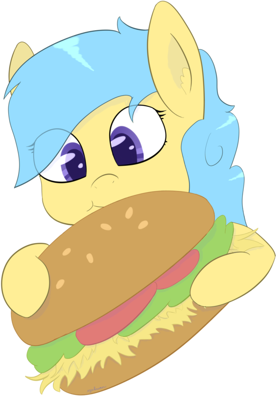 Eyeburn, Burger, Food, Hay Burger, Hoof Hold, Oc, Oc - Cartoon (1280x960)