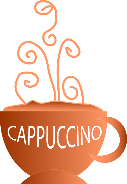Free Iced Coffee Latte Clip - Cappuccino Clipart (414x596)