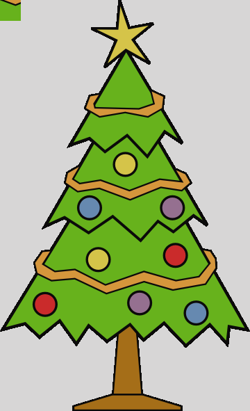 Cartoon Christmas Tree Png (360x591)