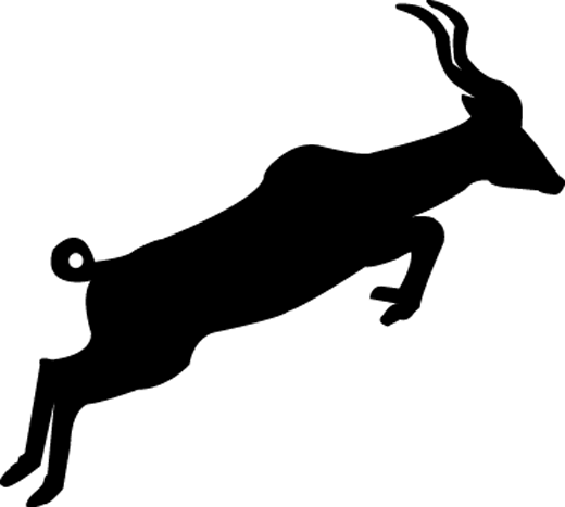 Antelope Silhouette Wall Sticker Tenstickers - Silhouette Of A Antelope (520x467)