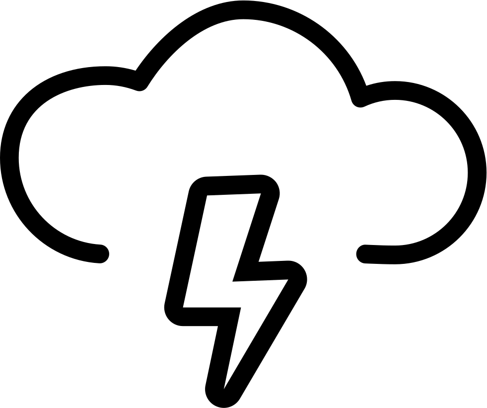 Electrical Storm Outlined Weather Sign Comments - Electrical Storm Symbol (981x821)