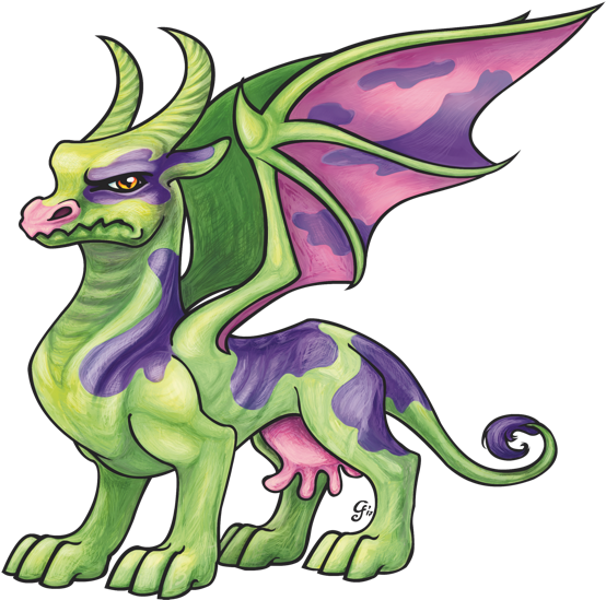 The Majestic Cow Dragon By Gingerfoxy - Digital Art (600x600)