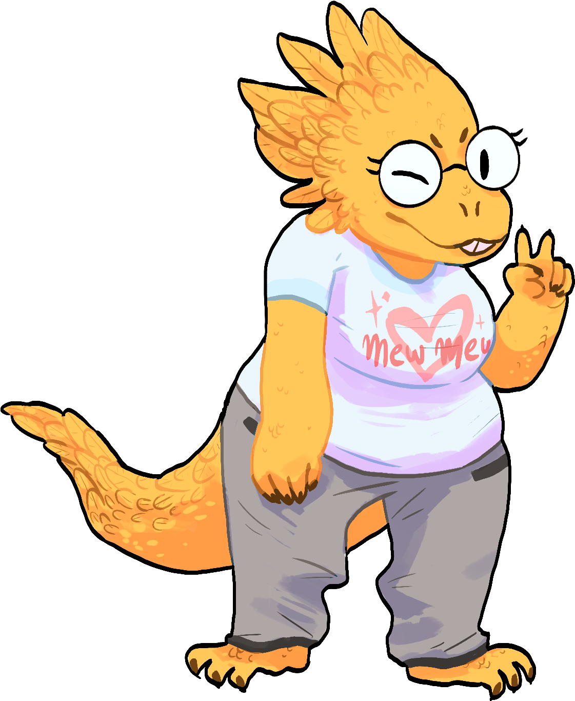 Thanks To @fiyhi For This Super Neat Picture Of Alphys - Alphys Transparent (1180x1433)