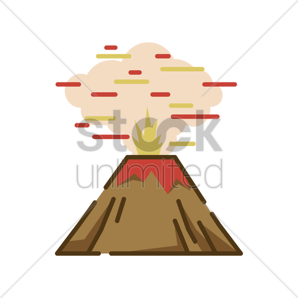 Volcanic Eruption Vector Image - Vector Graphics (600x600)