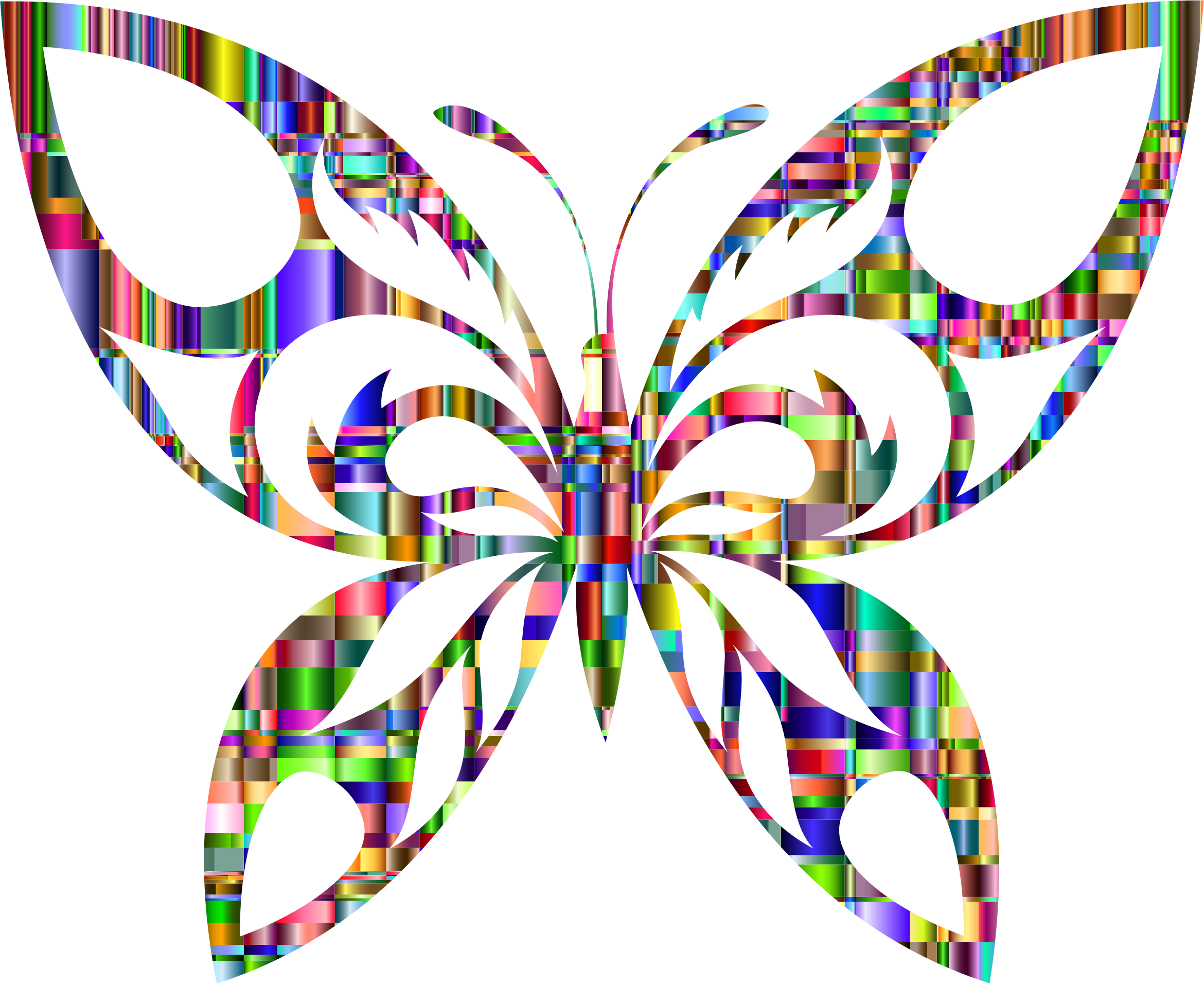 Checkered Tribal Butterfly Silhouette - Butterfly Silhouette (2340x1912)
