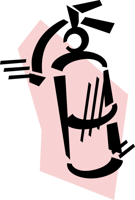 Vector Illustration Of Handheld Cylindrical Fire Extinguisher - Vector Illustration Of Handheld Cylindrical Fire Extinguisher (474x700)