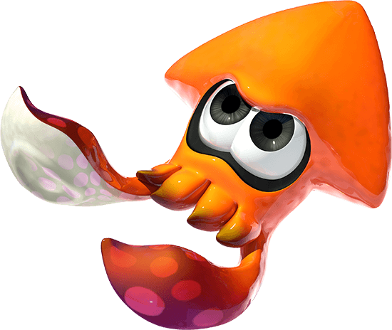 Orange-squid@2x - Splatoon Inkling Squid Orange (550x464)