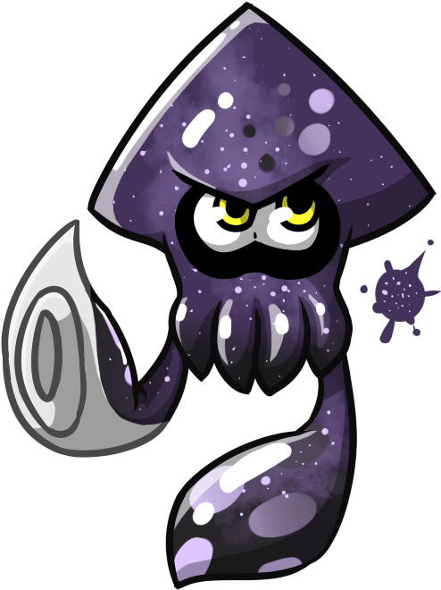 Splatoon Purple Galaxy Squid - Galaxy Inkling (550x680)