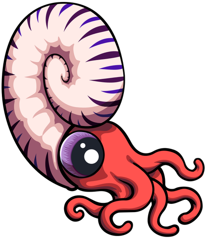 Squid Clipart - Ammonite Clipart (437x500)