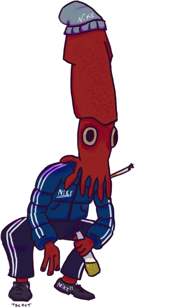 Gopnik Squid By Cheburackrus - Drawing (774x1032)