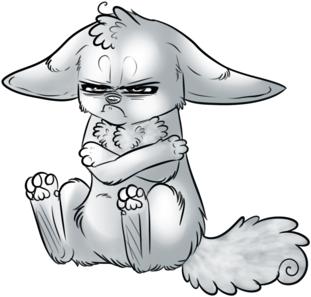 Uncolored Version // Grumpy V By 0wolfhomeposes0 - Cartoon (400x348)