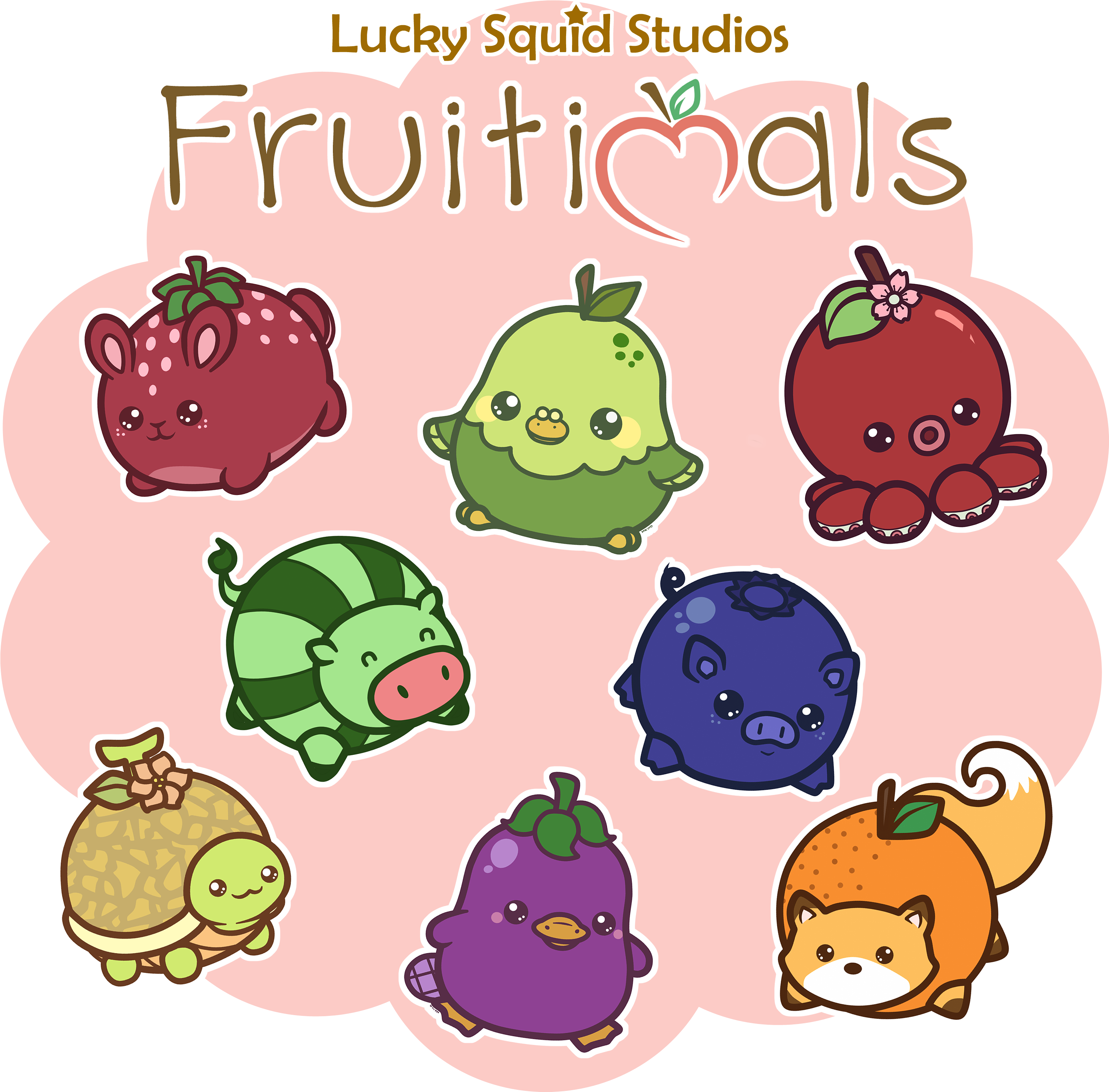 Friuimals1 Copy - Lucky Squid Studios Fruitimals (3000x3000)