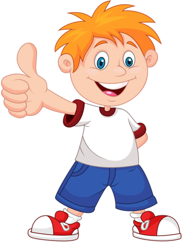 Красочные Иллюстрированные Персонажи Png - Cartoon Boy With Thumbs Up (383x500)