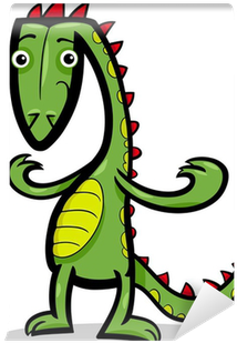 Cartoon Illustration Of Lizard Or Dinosaur Wall Mural - Cartoon (400x400)