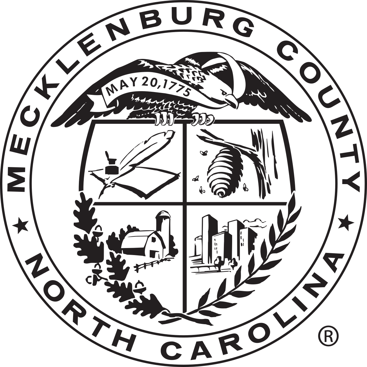 Seal Of Mecklenburg County, North Carolina - Mecklenburg County North Carolina (1200x1200)