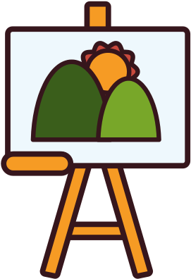 Sun And Mountains Paint Vector Icon Illustration - Graphic Design (550x550)