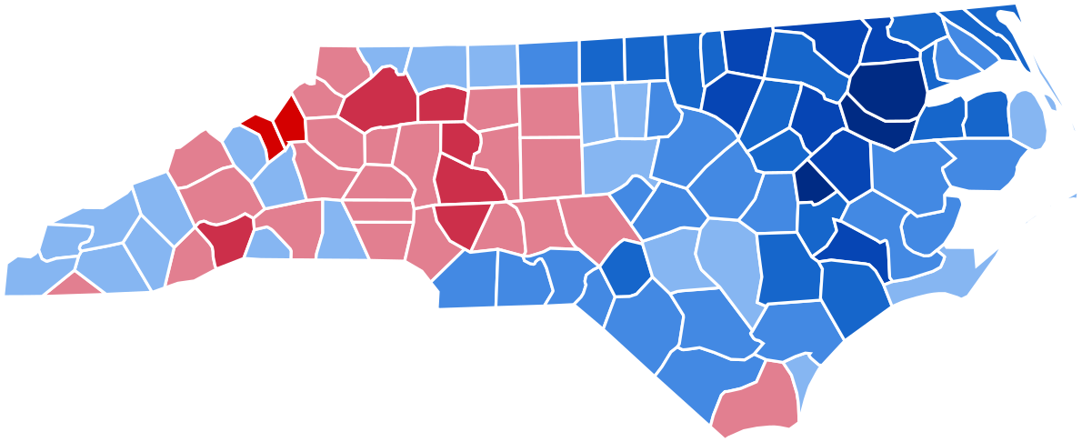 North Carolina Presidential Election Results - United States Presidential Election In North Carolina, (1280x522)