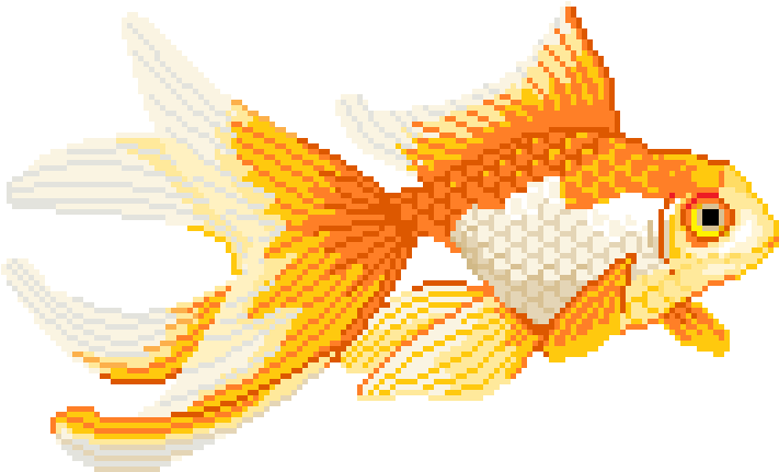 Goldfish Fish Pixel Pixels Pixelart Aesthetic Localcupc - Goldfish Pixel Art (720x696)